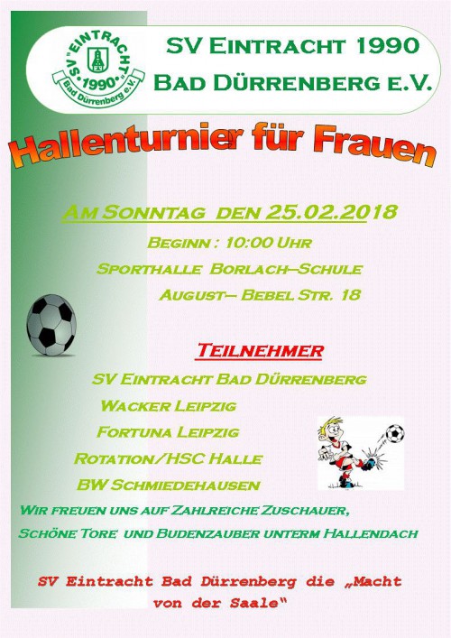 Frauen sind zum letzten Hallenturnier in Bad Dürrenberg