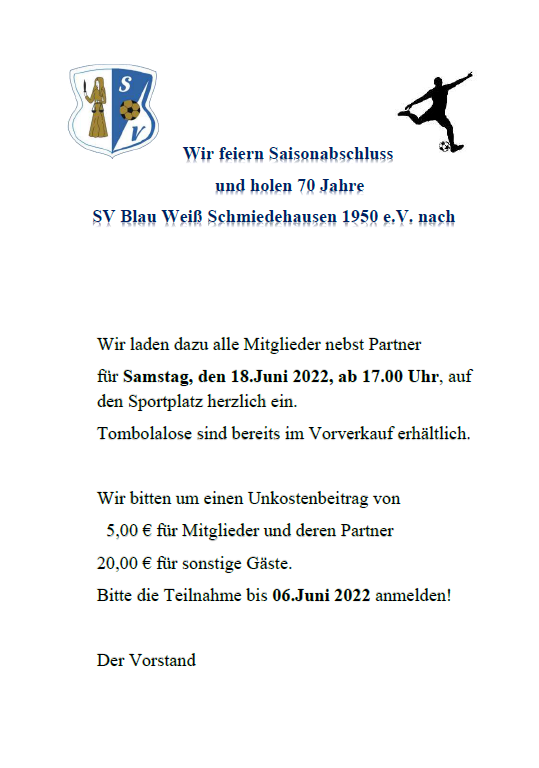 Wir feiern Saisonabschluss